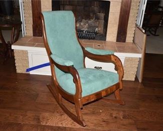 7. Antique American Empire Mahogany Rocking Chair