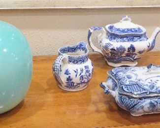 Blue and white porcelain, blue vase flower pot from Belgium