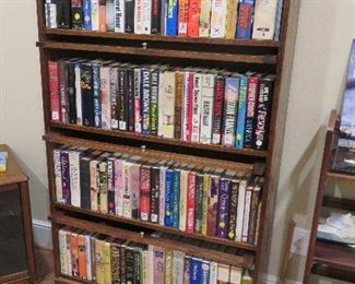 Barrister style bookcase, books
