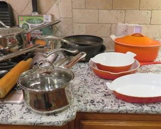 Orange enamelware