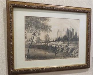 Welsh castle lithograph