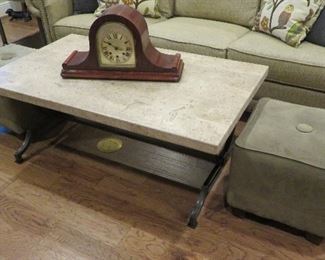 Coffee table, ottomans