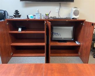Cherry wood credenza and storage unit 71X27                 H-38 inches - Matches conference table -$250
