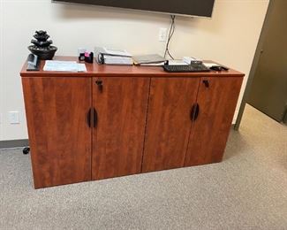 Cherry wood credenza and storage unit 71X27                 H-38 inches - Matches conference table - $250