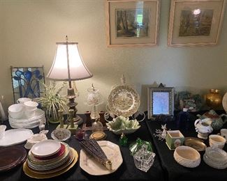 Decorative plates, art, crystal, candy dishes, China pieces....