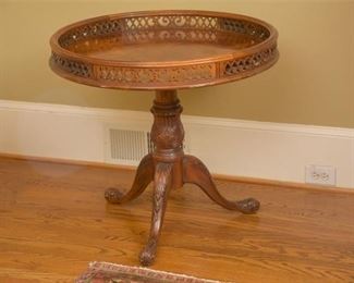5. Chippendale Style Round Side Table