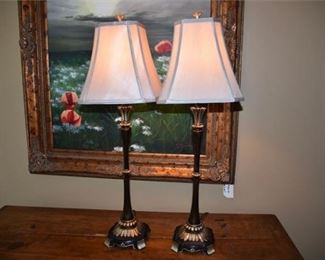 13. Pair Candlestick Lamps