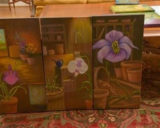 30. Flower Pots Three Paintings