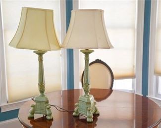 55. Pair Large Scale Ceramic or Composition Table Lamps