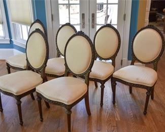 62. Set of Six 6 Louis XVI Style Dining Chairs