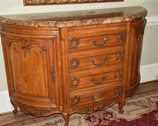 68. French Louis XV Provincial Style Demilune Server