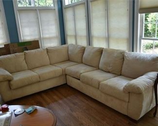 86. L Shaped Sectional Sofa with Pullout Sleeper