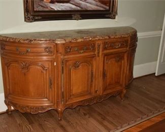 92. French Louis XV Provincial Style Demilune Server