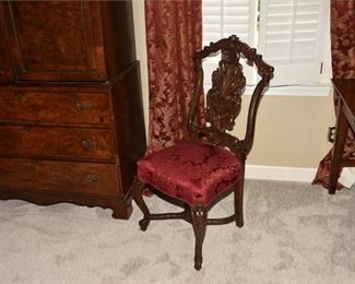 105. Carved Anthemion Back Mahogany Side Chair