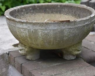 111. Large Vintage Cast Stone Planter