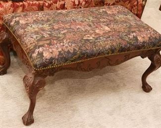 131. Georgian Style Upholstered Bench