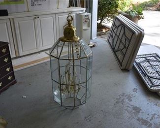 134. Large Scale Brass Beveled Glass Lantern