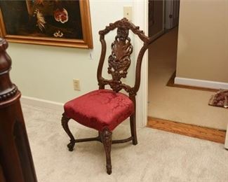 205. Carved Anthemion Back Mahogany Side Chair