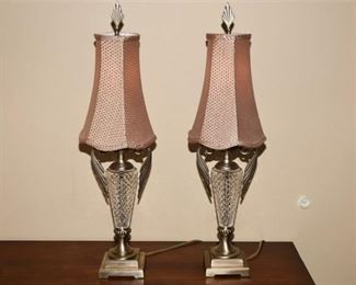 217. Pair Cut Glass Boudoir Lamps