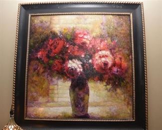 225. T. Williamson, 21st c, Impressionistic Floral Still Life, Oil Canvas