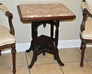 286. Victorian Ebonized Marble Top Stand