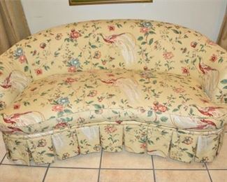 314. Kidney Shaped Sofa with Chinoiserie Fabric