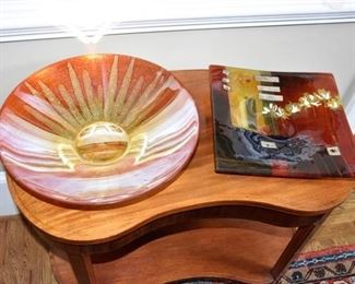 361. Two 2 Art Glass Chargers
