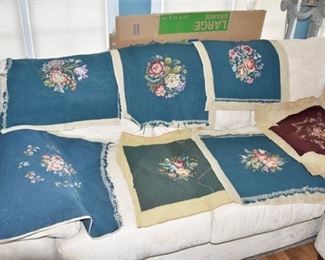 364. Group Needlepoint Seat Covers