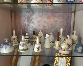 Beautiful bell collection. All represent various fine China makers: Spode, Wedgwood, Royal Daulton, Royal Albert, Noritake, Lennox, Minton .....