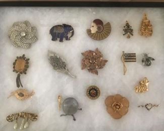 Vintage and modern brooches