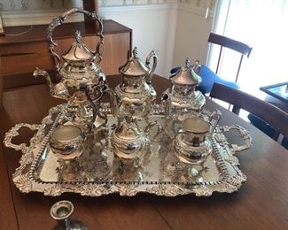 7 piece silver plate tea set