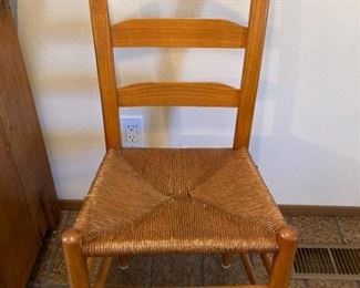 VTG Rope Rush Seat Ladder Back Chairs