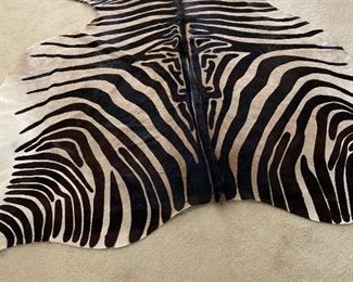 Zebra print rug