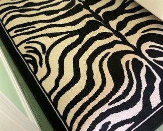 Zebra stipe rectangular rug
