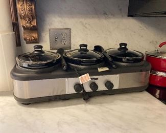 Small three buffet crock pot set