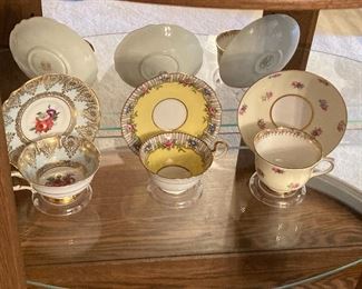 English teacups and saucers