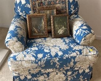Upholstered club chair, Victorian boxes