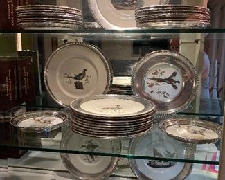 A huge collection of Frank Whiting sterling and china plates, chargers etc. this is a rare collection!