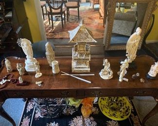 A large collection of antique ivory and bone sculptures. This ivory will only be sold to Missouri residents so please come prepared.