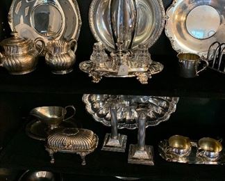 A close up of some of the silverplate 