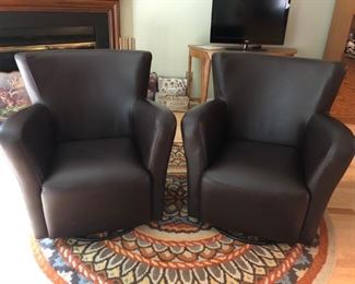 Pair of Chairs - Swivel, Rug