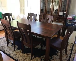 Amish handmade dining table and 6 chairs