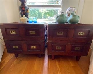 Pair of Vintage Campaign end tables