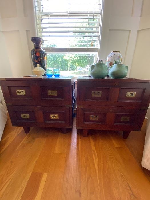 Pair of Vintage Campaign end tables