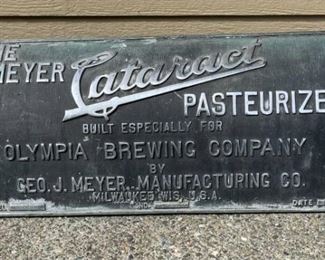"The Meyer Cataract Pasteurizer" Metal Sign