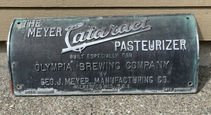 "The Meyer Cataract Pasteurizer" Metal Sign
