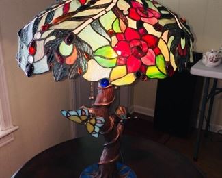 fabulous large jeweled tone "Tiffany" style lamp