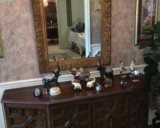 1960s entrance credenza with mirror in the Brutalist design