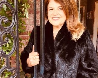 Patricia is wearing a vintage Ranch Mink