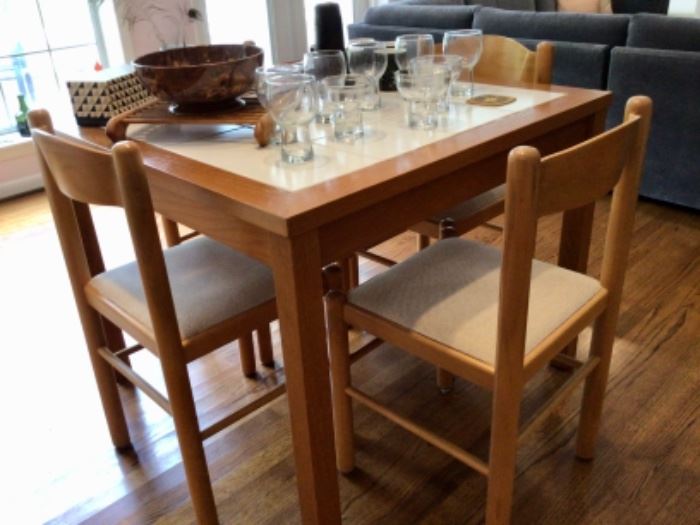 Vintage Breakfast table & chairs made in Denmark 